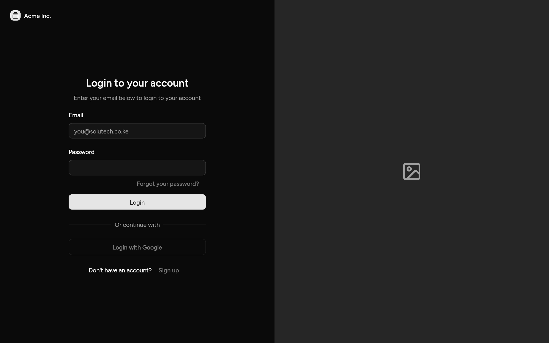login-02, as it looks in an app, dark