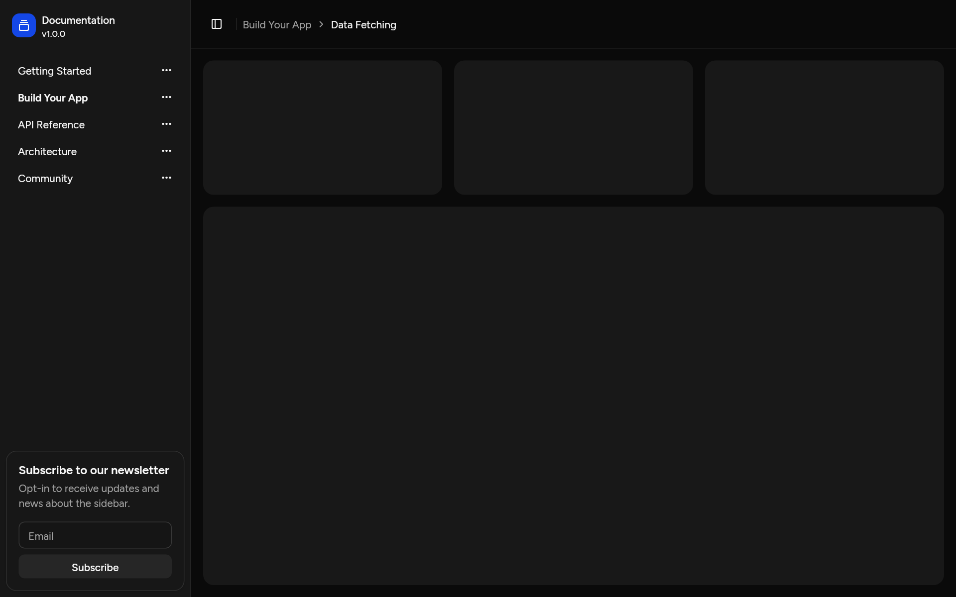 sidebar-06, as it looks in an app, dark