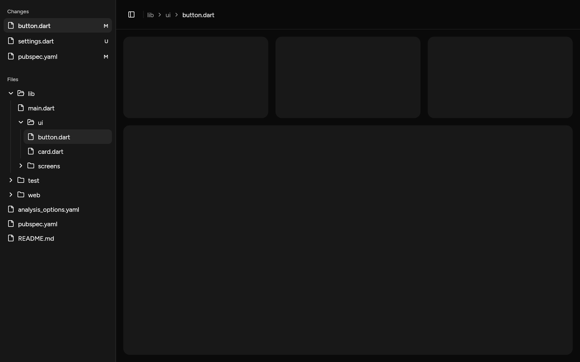 sidebar-11, as it looks in an app, dark