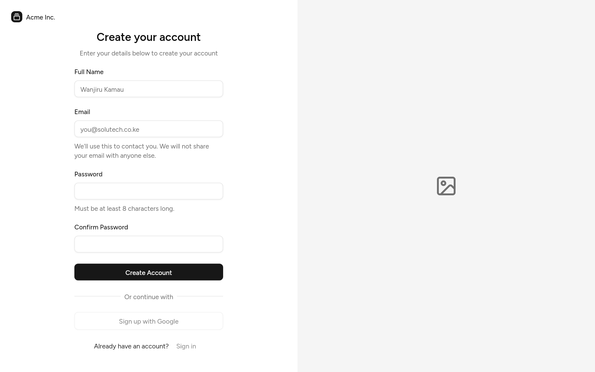 signup-02, as it looks in an app
