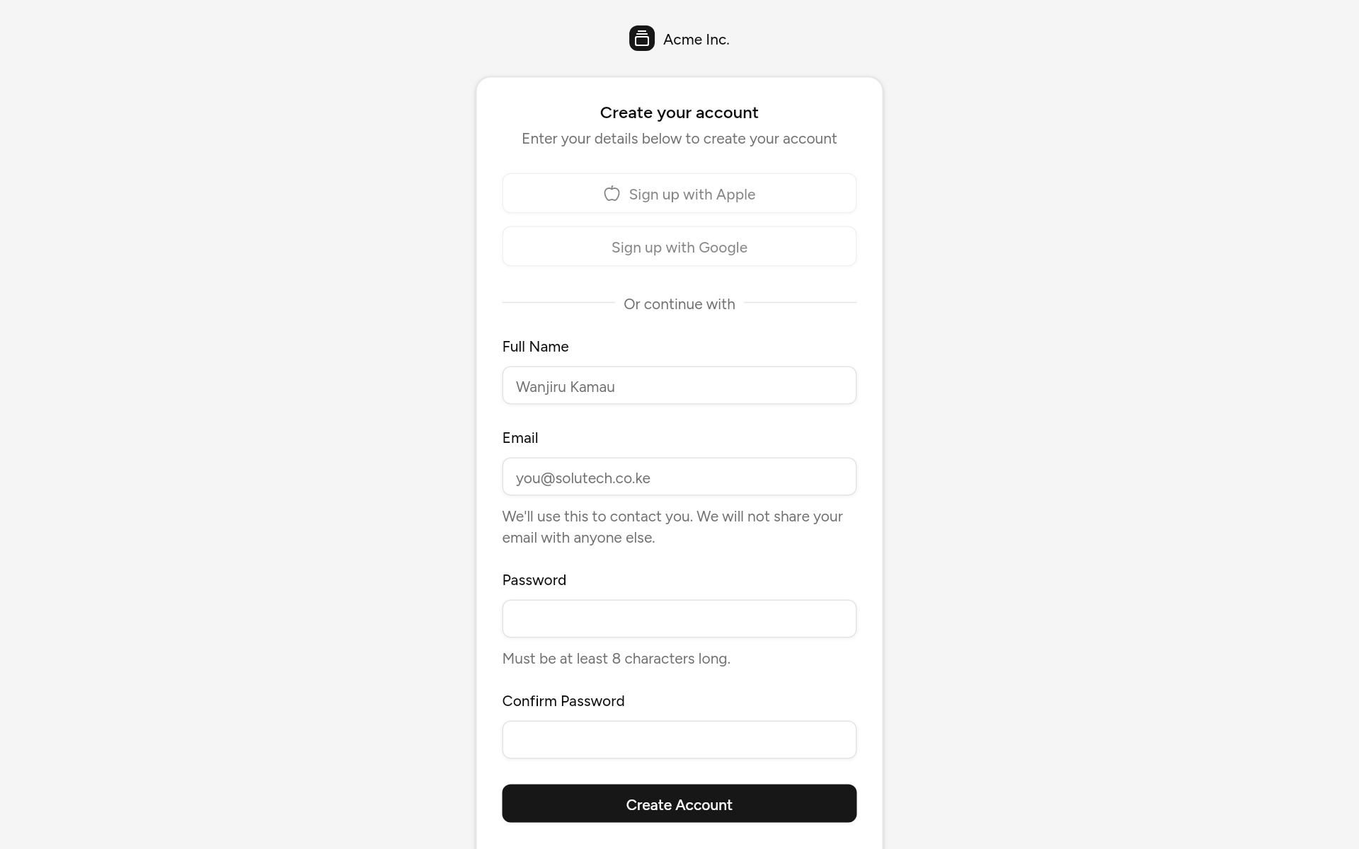signup-03, as it looks in an app
