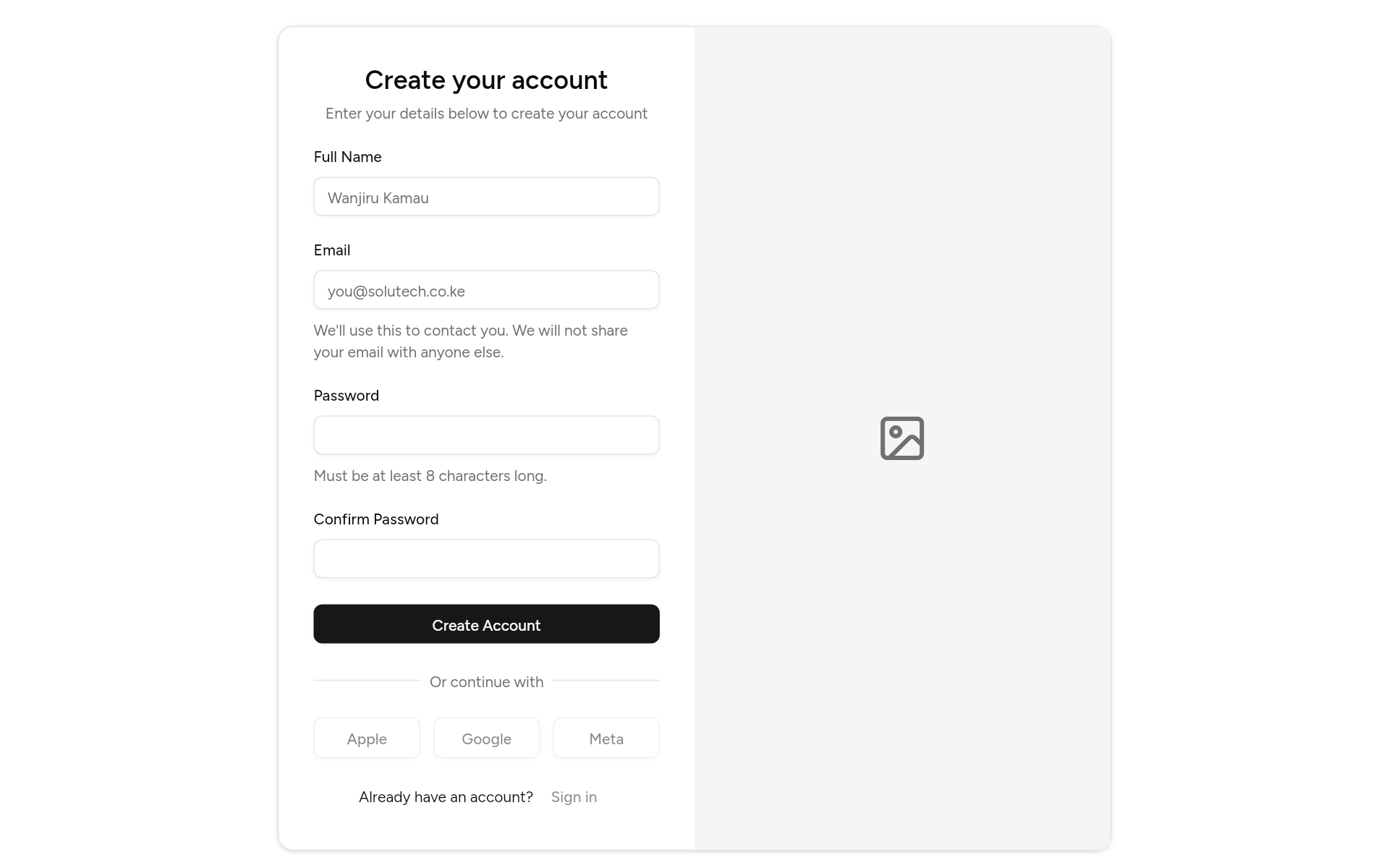 signup-04, as it looks in an app