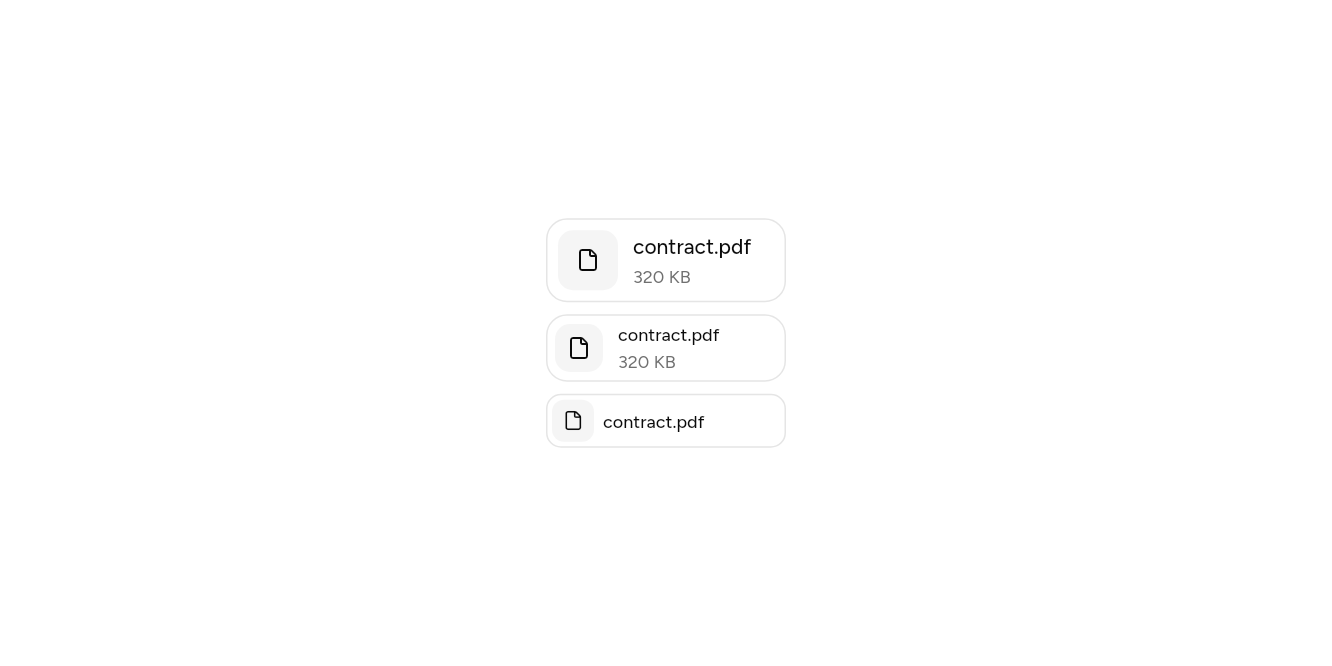 Sizes, as it looks in an app