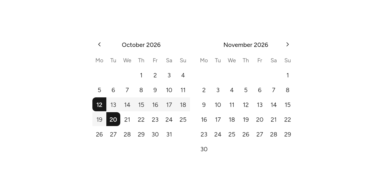 A span of days, as it looks in an app