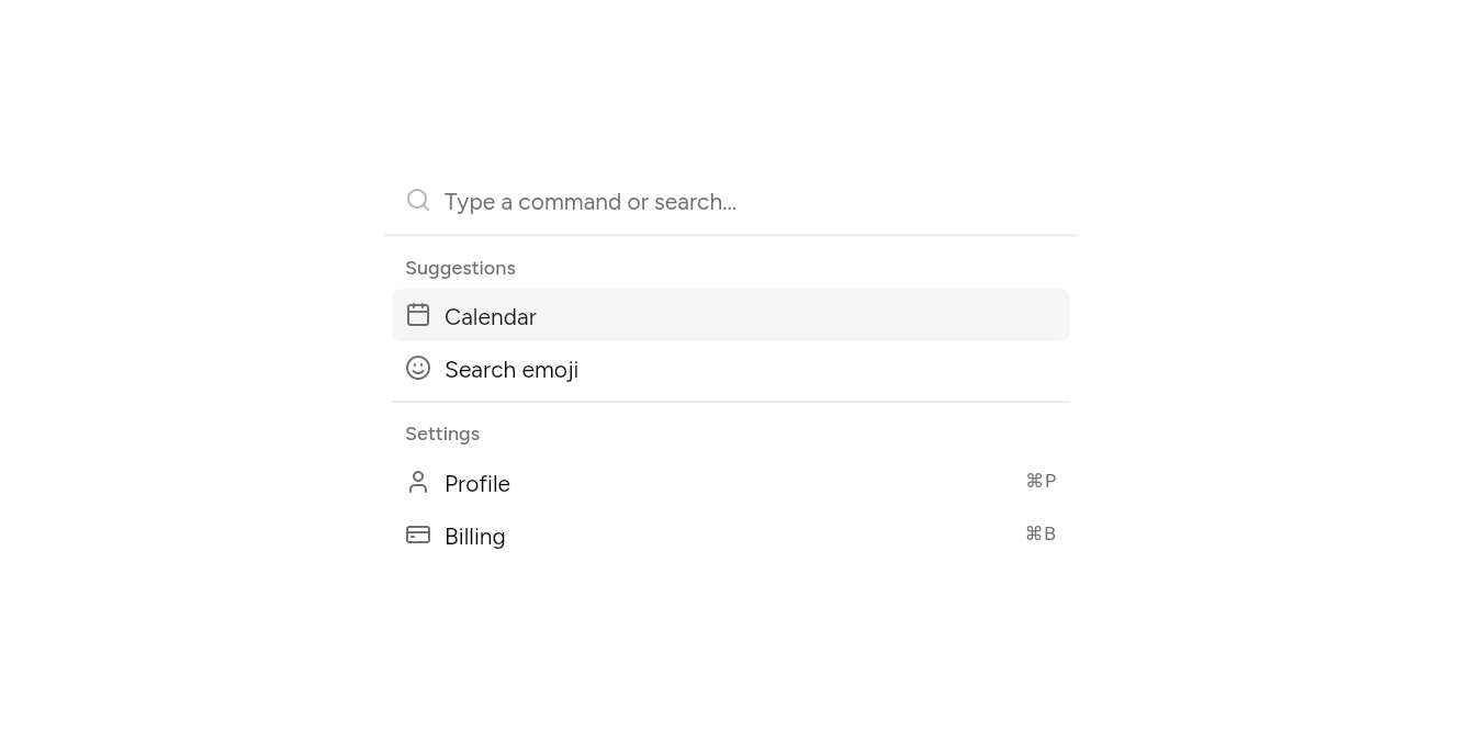 Groups and shortcuts, as it looks in an app