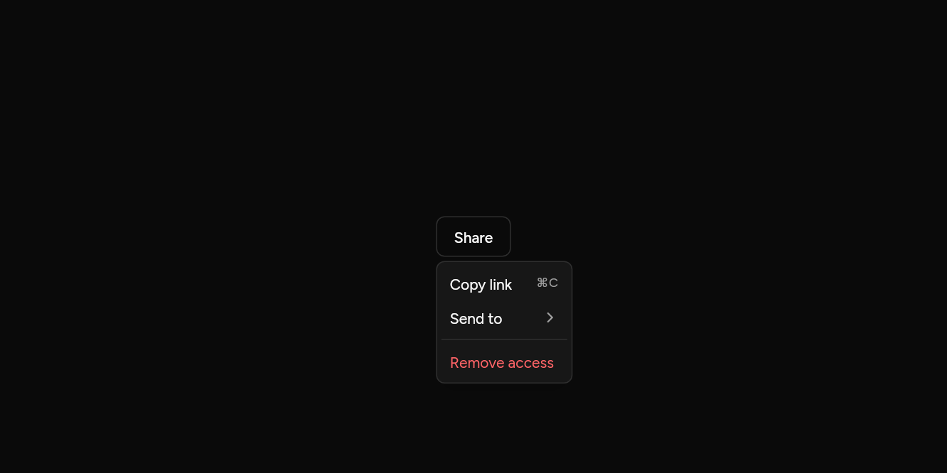 Submenus, as it looks in an app, dark