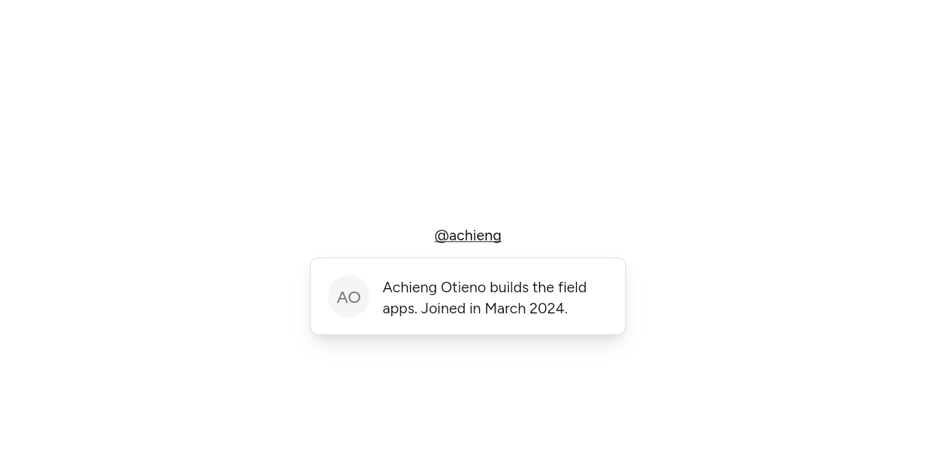 A profile, as it looks in an app
