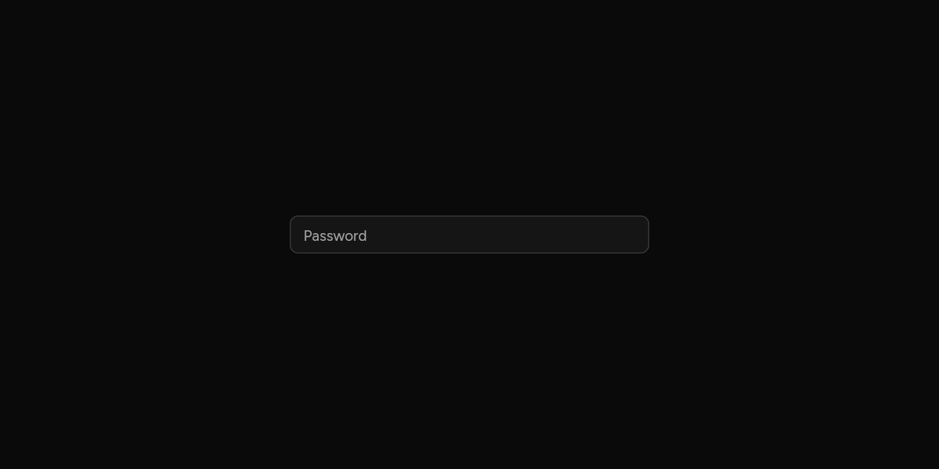 Password, as it looks in an app, dark