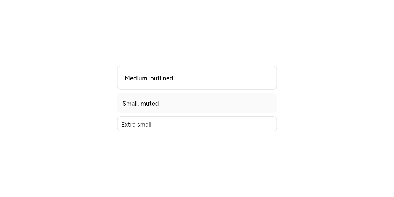 Sizes and fills, as it looks in an app