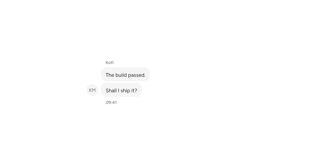 A run from one sender, as it looks in an app