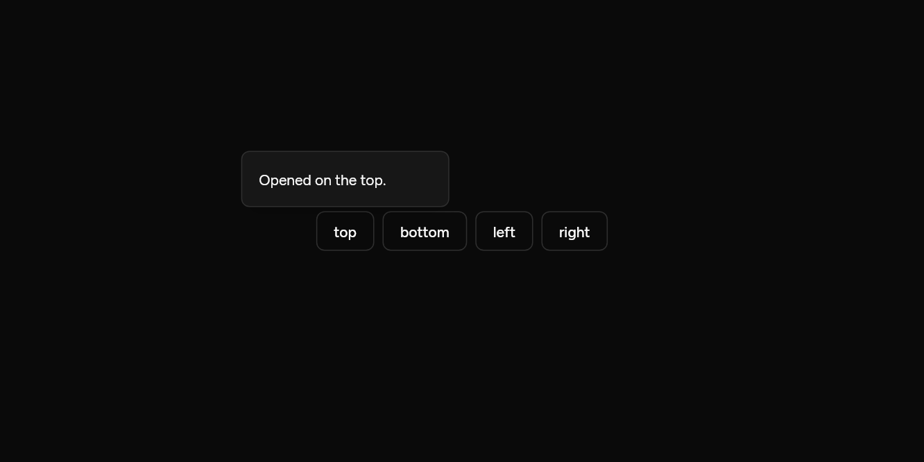 Sides, as it looks in an app, dark