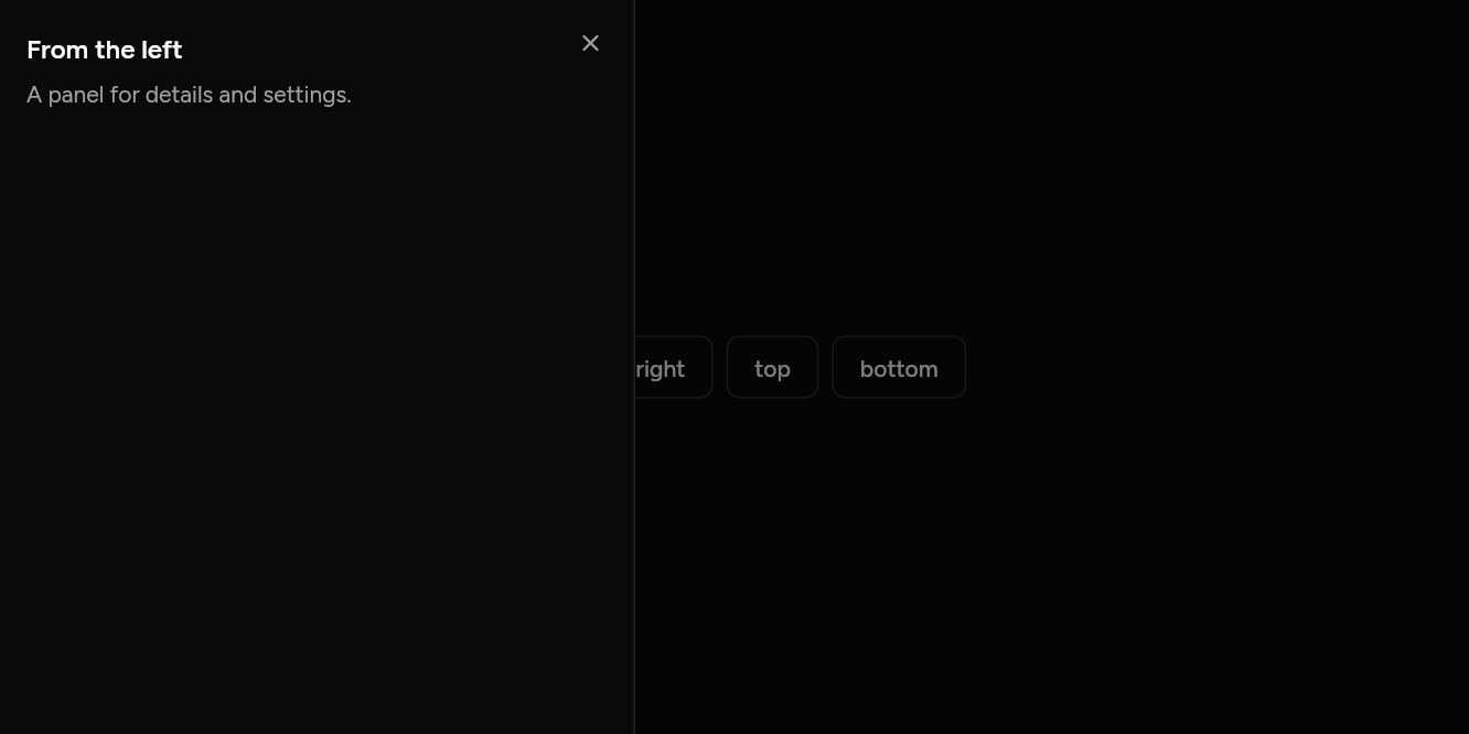 From any side, as it looks in an app, dark
