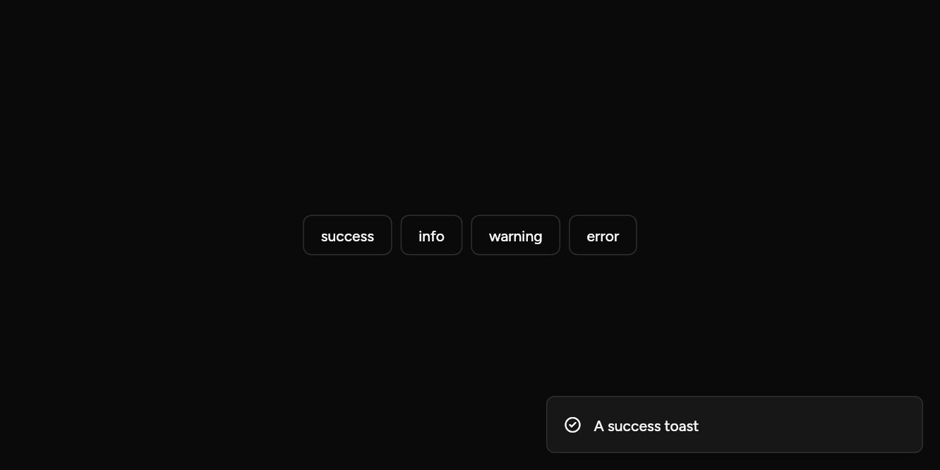 Types, as it looks in an app, dark