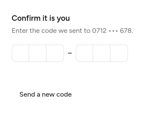 A verification code, as it looks in an app