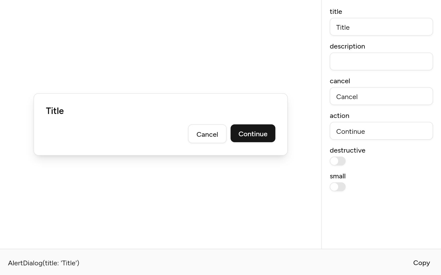 Alert Dialog with controls, as it looks in an app