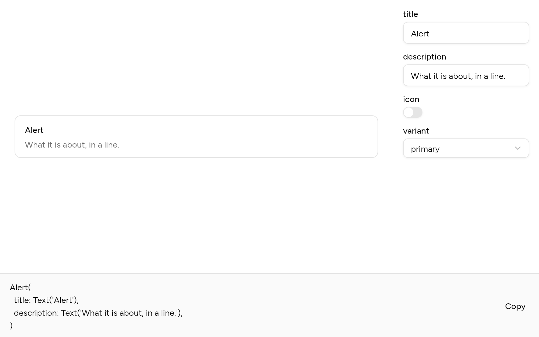 Alert with controls, as it looks in an app
