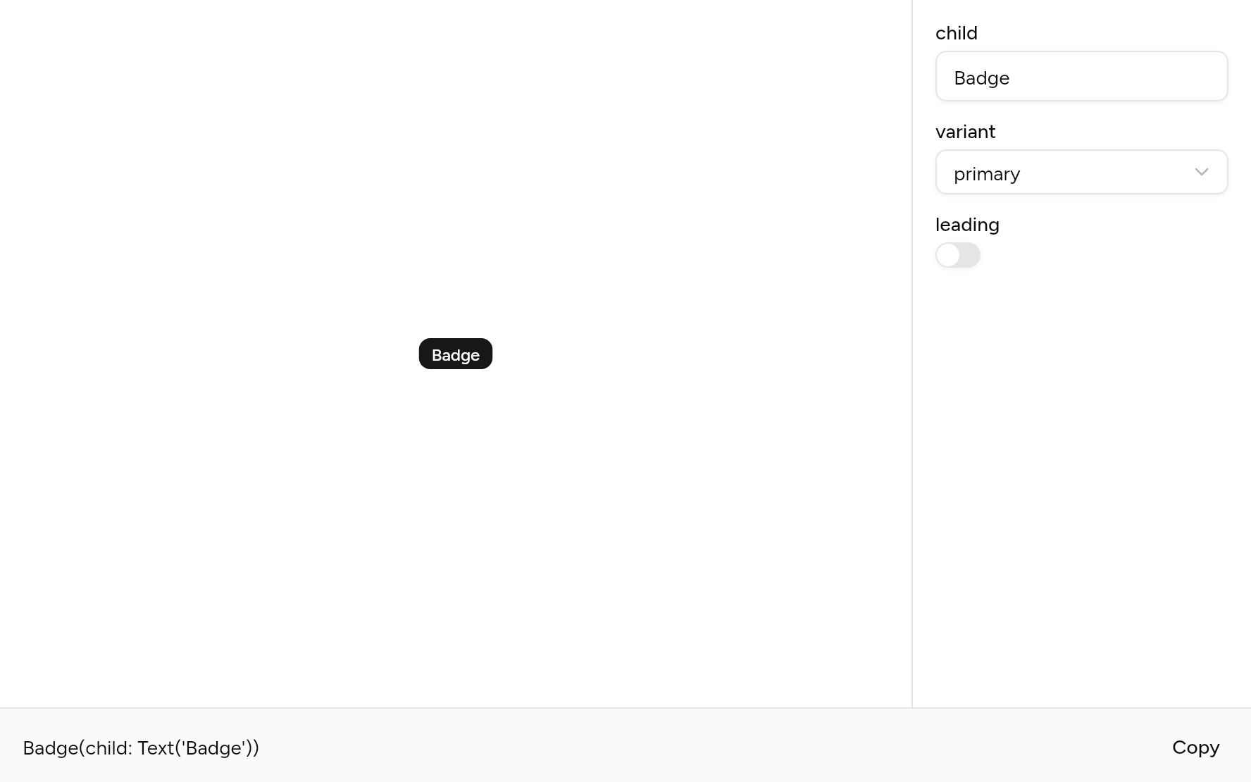 Badge with controls, as it looks in an app