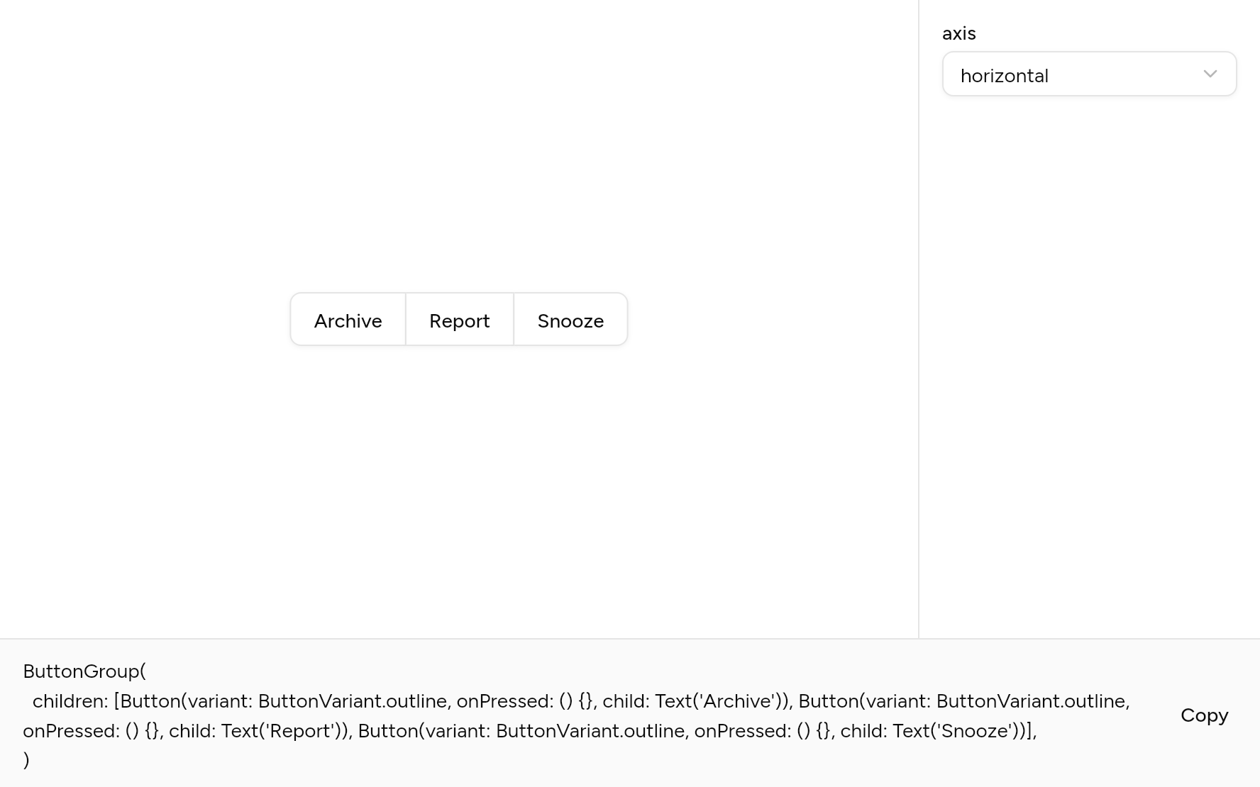 Button Group with controls, as it looks in an app