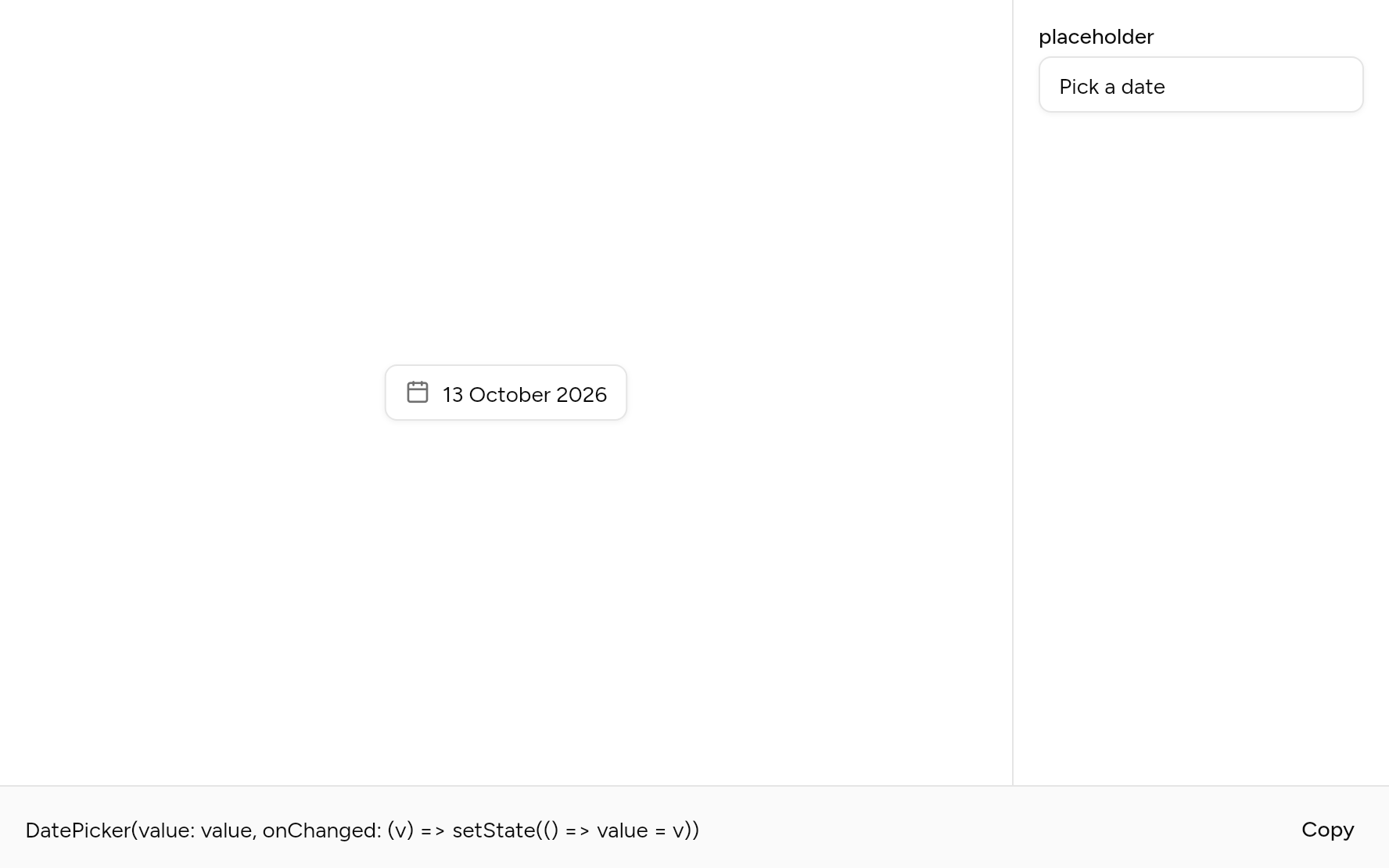 Date Picker with controls, as it looks in an app