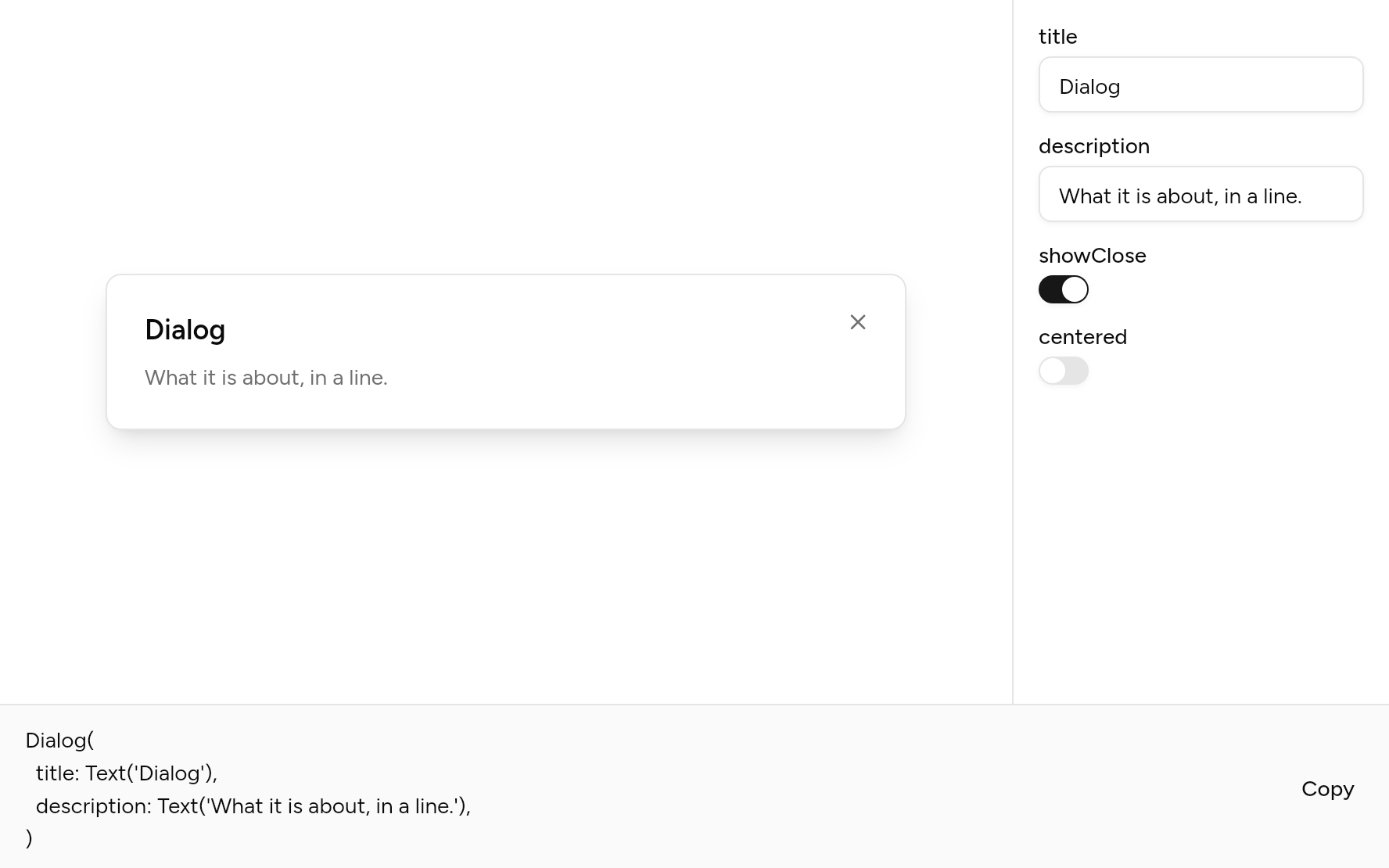 Dialog with controls, as it looks in an app