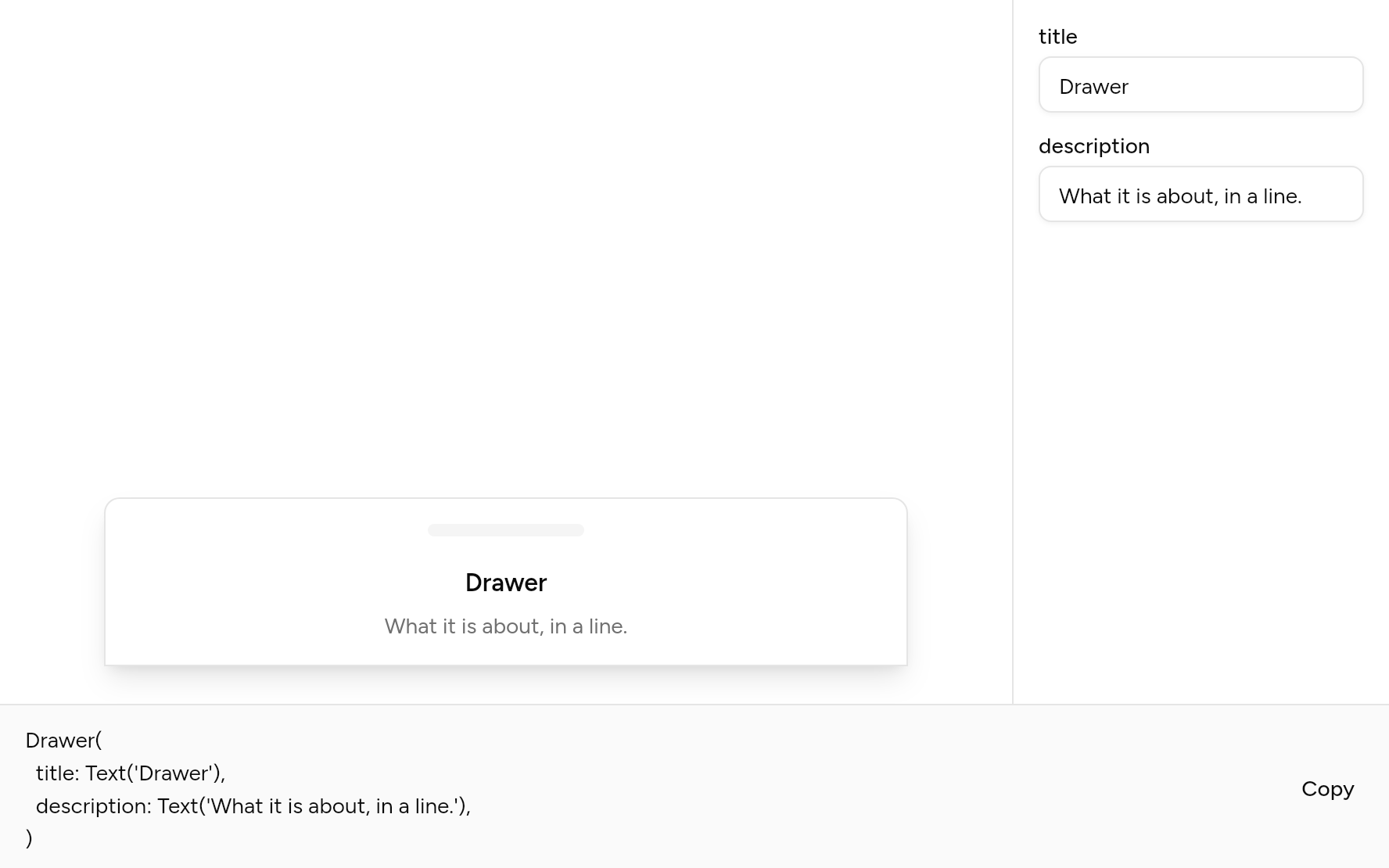 Drawer with controls, as it looks in an app