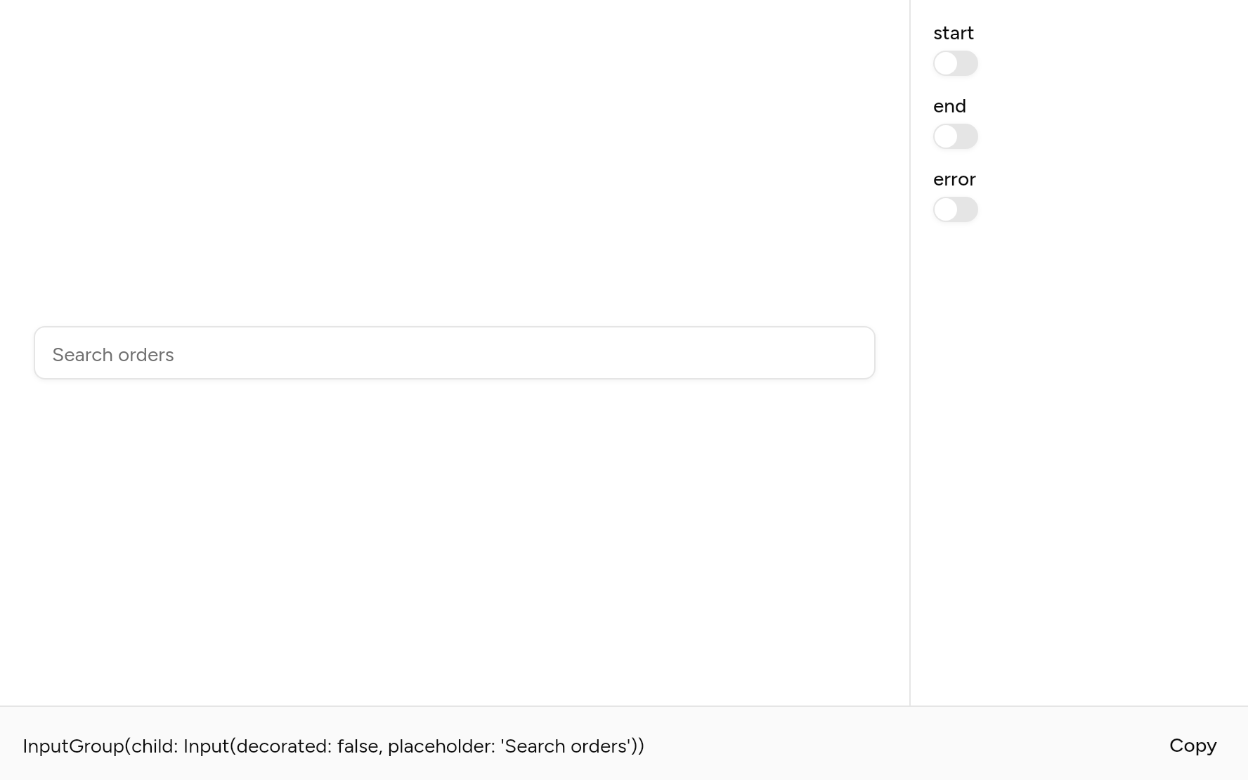 Input Group with controls, as it looks in an app