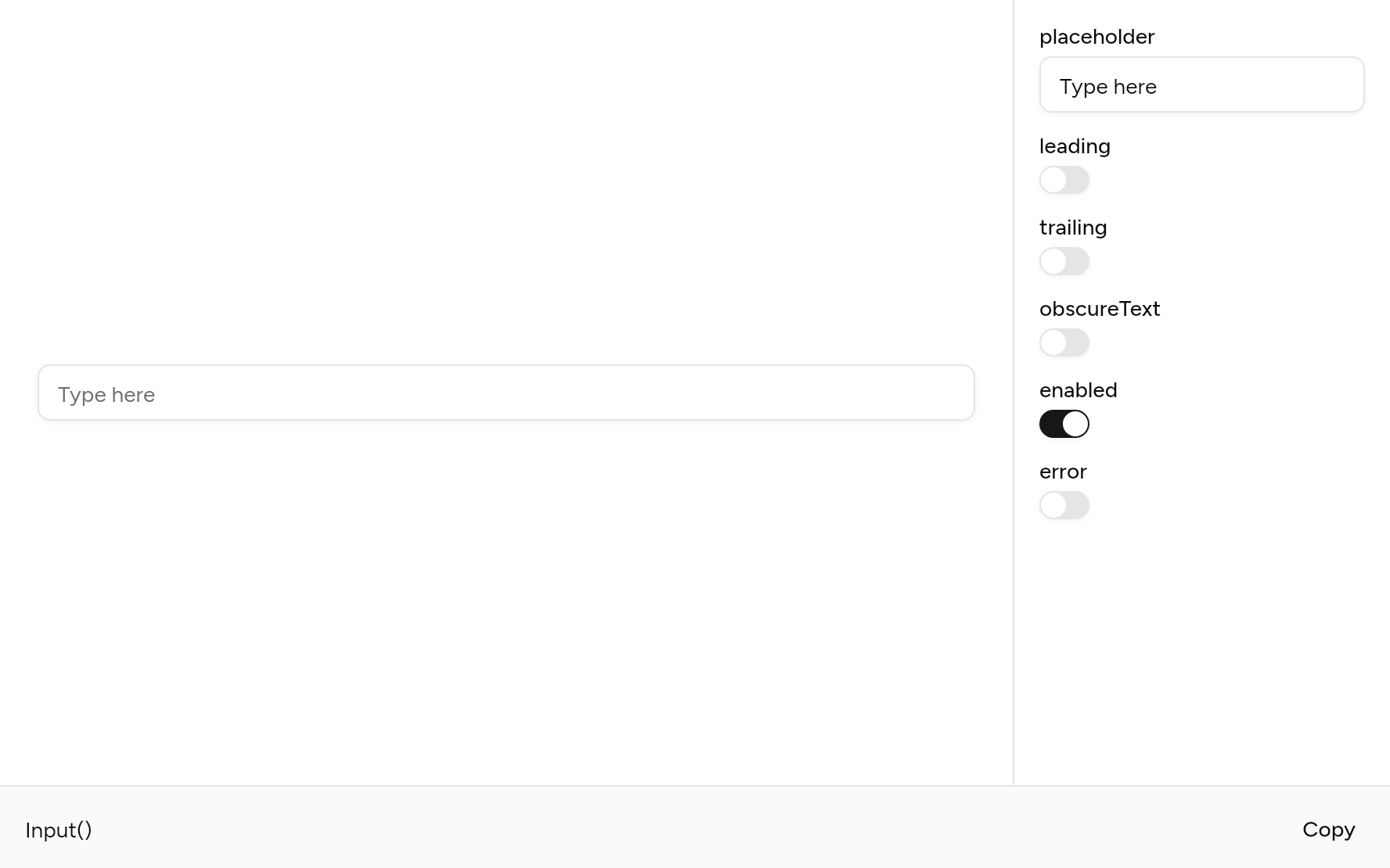 Input with controls, as it looks in an app
