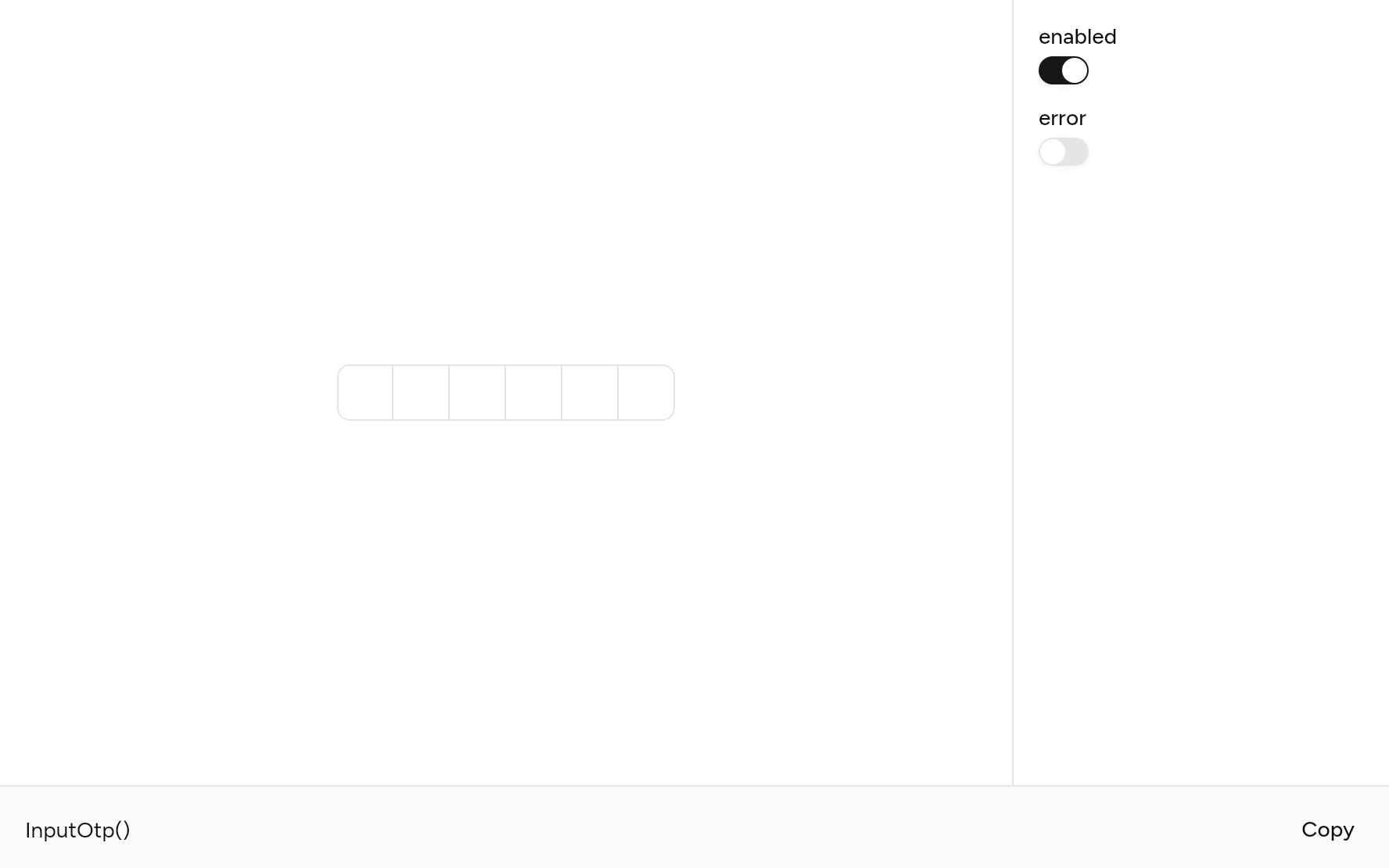 Input OTP with controls, as it looks in an app