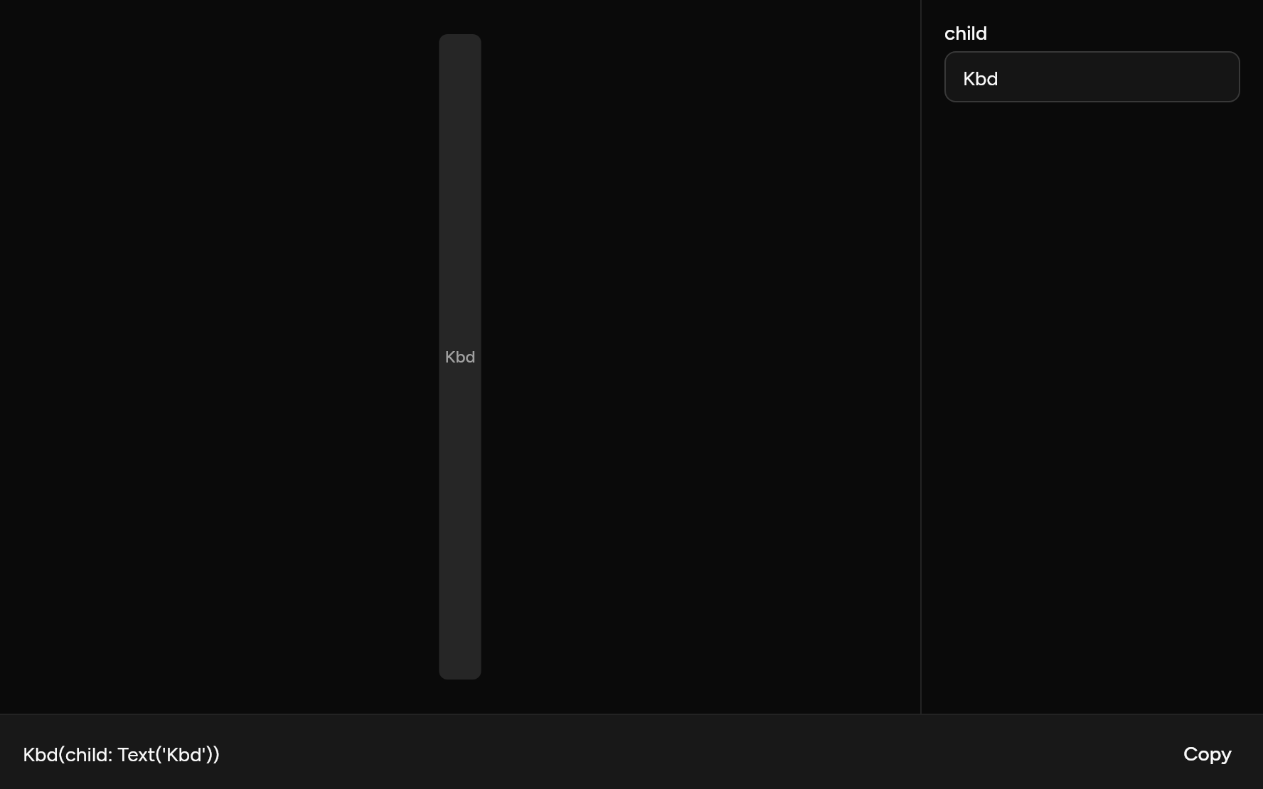 Kbd with controls, as it looks in an app, dark