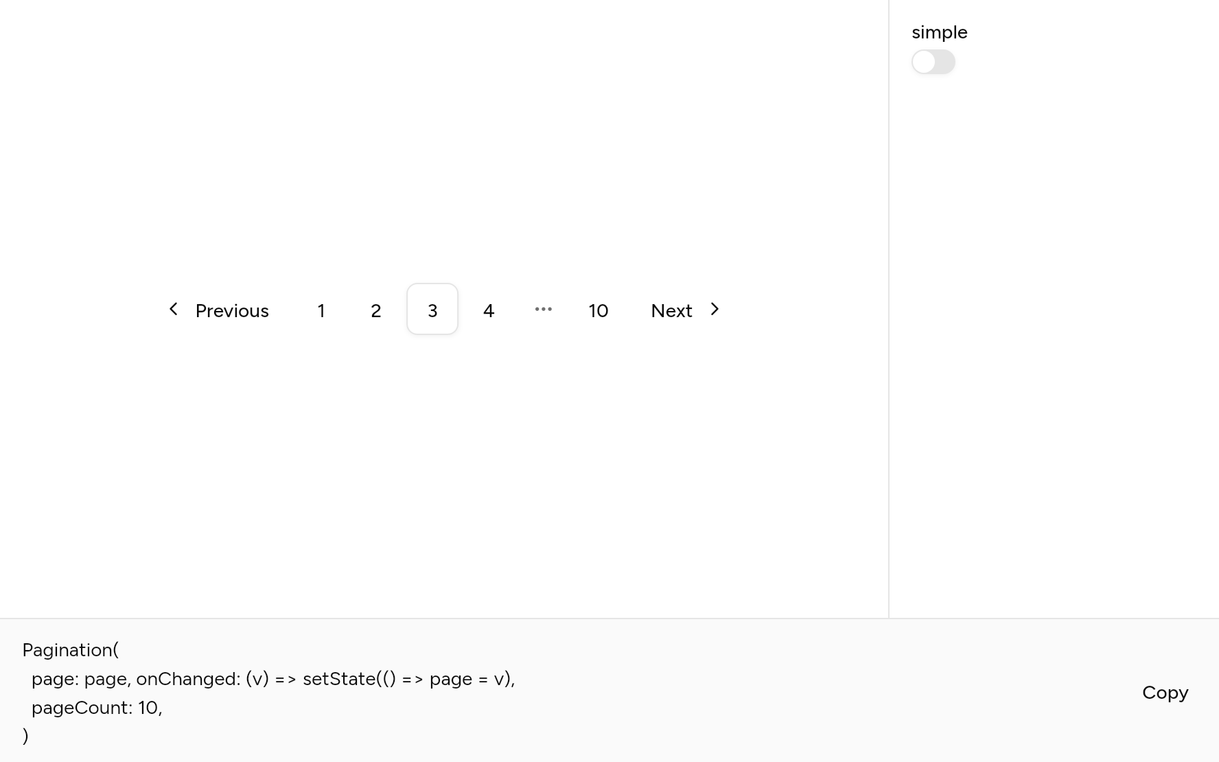 Pagination with controls, as it looks in an app