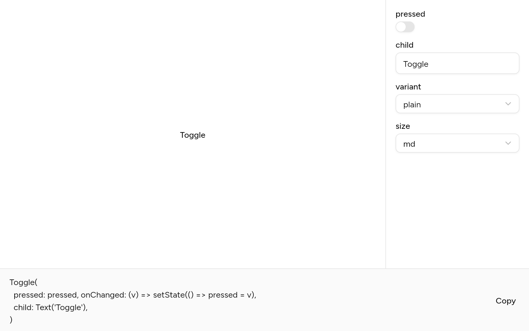 Toggle with controls, as it looks in an app